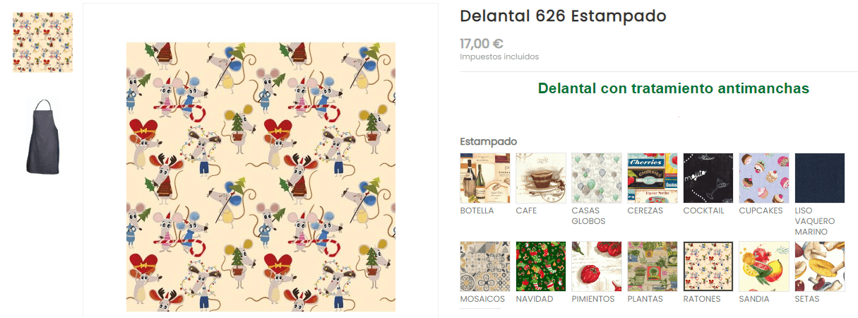 delantal ratones. Delantales de cocina para navidad